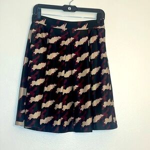 Rinascimento Italy Bordeaux Rosso Geometric Knee Length Skirt Small